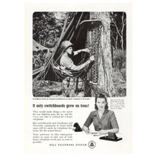 1945 Bell Telephone: If Only Switchboards Grew on Trees Vintage Print Ad Phone Switchboards price