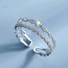 925 Sterling Silver Adjustable Ring Teardrop Thumb Finger Band Ring UK Women Silver Ring price