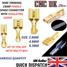 2.8 / 4.8 / 6.3mm Brass Crimp Terminal Female Spade Connector+Insulating Sleeve Connector price