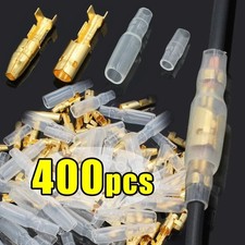 100/200/400PCS Motorcycle Car Terminals Male + Female Wire Bullet Connectors Kit Connector price