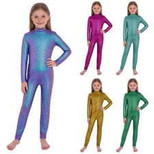 UK Kids Long Sleeve Full Body Jumpsuit Leotard Ballet Dance Bodysuit Dancewear Girls' Bodysuit price