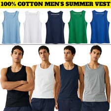 12Pack 6 &3 MENS VESTS 100% COTTON TANK SUMMER TRAINING GYM TOPS PLAIN S-5XL Lot Men's Jersey price