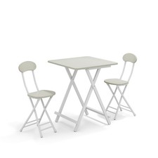 Folding Table with 2 Chairs Indoor Outdoor Bistro Small Dining Set White Unit Cafe & Canteen Table Set price