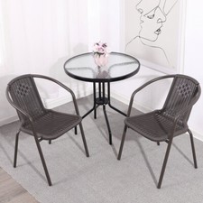 Garden Table & 2/4/6 Chairs Set Out/Indoor Rattan Patio Cafe Chairs Glass Table Cafe & Canteen Table Set price