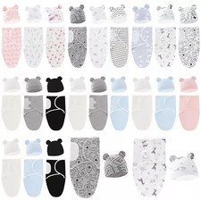 3xPack 100% Cotton Baby Swaddle Wraps 0-3 Months Swaddle Wrap for New Born HAT Baby Swaddle price