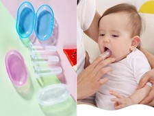 Baby Silicone Finger Toothbrush Soft Teether with Case Gum Tongue Massage Brush Baby Toothbrush Case price
