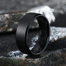 Men’s Stainless Steel Rings Black Gold Silver US Sizes 6–13 Simple Band Men's Ring price