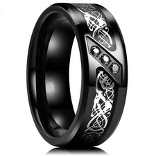 Men's Ring Dragon Celtic Stainless Steel Wedding Fashion Band 8mm Men's Ring price