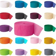 Crepe Paper Rolls 81ft - Streamer Party Decoration Bunting 24 metres -23 Colours Crepe Paper price