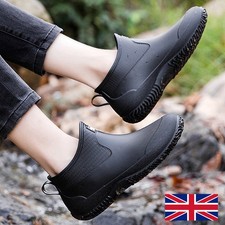 Mens Rain Boots Garden Outdoor Wellies Boots Short Wellington Ankle Shoes Size~ Boots (Outdoor) price