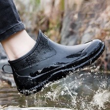Mens Rain Boots Garden Outdoor Wellies Boots Short Wellington Ankle Shoe Size UK Boots (Outdoor) price
