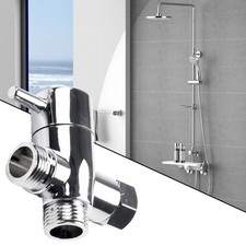 Shower Diverter 3/4" 1/2" BSP for Valve Mixer Rigid Riser Chrome Brass T-adapter Toilet Adapter price