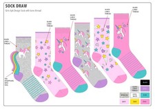 Girls Cotton Rich Novelty Socks  - 6 pack - NON REFUNDALE SALE ITEM Girls' Socks price
