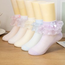 Girls Frilly Lace Ankle Wedding Occasion Socks Cotton Jeste Girls' Socks price