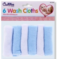 2 x Pack of 6 Soft Baby Wash Cloth Towel Flannel Machine Wash from 0+ Month BLUE Towel Machine price