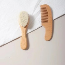Baby Hair Brush - Beech Wood Baby Comb for Gentle Care - 2pcs Set Baby Care Set price
