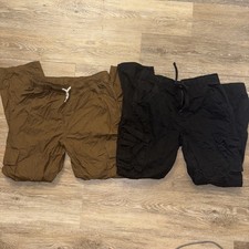 Lot Of 2 Wonder Nation Boys Cargo Pants Large 10/12 Brown And Black Boys' Trousers price