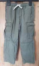 H&M Boys Green Cargo Trousers Age 3-4 Years Jogger Pull On 100% Cotton Pockets Boys' Trousers price