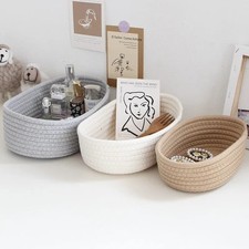Nordic Cotton Rope Storage Basket – Woven Organizer for Desktop, Cosmetics & Key Basket price