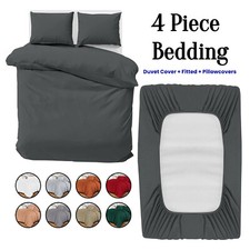 4 Piece Bedding Set Reversible Duvet Quilt Cover Single Double King Size Bed Set Duvet Cover Set price