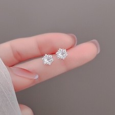 Dainty Swirl Crystal Stud Earrings 925 Sterling Silver Women Girls Jewellery UK Costume Earrings price