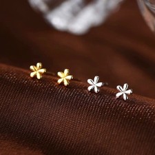 925 Sterling Silver Cute Mini Flower Earrings Women Girls Jewellery Gift UK Costume Earrings price