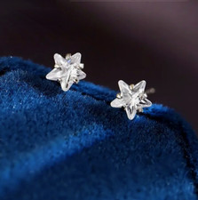 925 Sterling Silver Crystal Star Ear Stud Earrings Jewellery Women Girls Gift UK Costume Earrings price