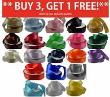 Top Quality Double Sided Satin Ribbon 3mm - 50mm Wide Per 1 Metre Cut Lengths Ribbons price