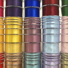Stunning Double Satin Ribbon HUGE RANGE Plain Colours & Widths 3mm - 50mm PER 1M Ribbons price
