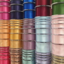 250 OPTIONS Beautiful Double Sided Satin Ribbon 3mm-50mm Wide Plain Cut Per 1M Ribbons price