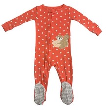 Carters Sleeper Pajamas Girls Squirrel Orange 12 Months Baby Pajamas price