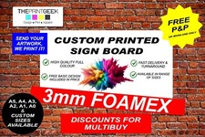 Foamex Sign Board 3mm Printed Full Colour Rigid Plastic Board CUSTOM PRINTED Board price