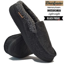 MENS MEMORY FOAM SLIP ON SLIPPERS INDOOR FUR WARM COZY WINTER MOCCASIN MULE SIZE Men's Slippers price