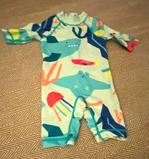 Matalan Baby UV Sun Suit Long Sleeve Zip Shark Sea Life Print 3-6 Months Baby Swimsuit price