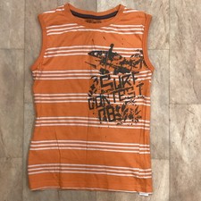 Primark Boys Orange Striped Sleeveless Vest / Tank Top  Summer Age 6 - 7 Years Boys' Tank Top / Undershirt price