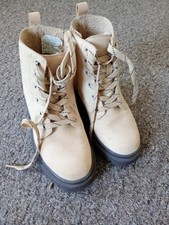 L&D Child's Size 13 Boots Side Zip And Full Lace  Beige Very Little Wear Girls' Boots price