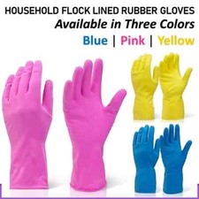 Household Rubber Multipurpose Long Cuff Gloves Flock Washing Up Kitchen Cleaning Kitchen Glove price