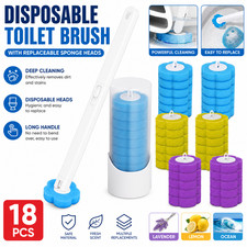 DISPOSABLE TOILET BRUSH SET TOILET BOWL CLEANING SYSTEM CLEANERS WITH REFILLS UK Toilet Brush price