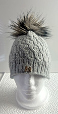 Women’s Grey Cabel Knit Beanie Hat with Pom Pom One Size (F9) Women's Beanie price