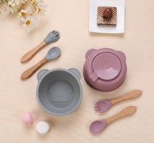 Silicone Suction Bowl And Spoon Matching Feeding Set For Baby Kids Toddlers UK Feeding Set price