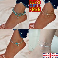 Womens Ankle Bracelet Silver Gold Adjustable  Anklet Foot Chain Beach Beads Anklet price