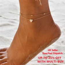 New Adjustable Ankle Bracelet Heart Silver Gold  Anklet Foot Chain UK Seller Anklet price