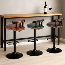 Vintage Adjustable Swivel Bar Stools High Legs for Kitchen Breakfast Counter Bar Stool price