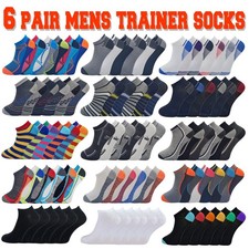 Mens Trainer Liner Ankle Socks Funky Designs Adults Sports 6 Pairs Size 6-11 Socks (Outdoor) price