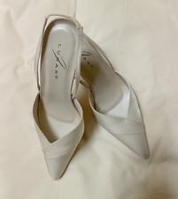 Ladies Off White High Heel Satin Look Evening Shoes Size UK 6 EU 39 Evening Shoes price