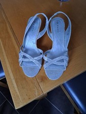 Lovely Silver Heeled Evening/Wedding Slingback Shoes Evening Shoes price