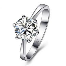 S925 Sterling Silver Crystal Ring Women Men Wedding Engagement Band Silver Wedding Band price