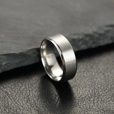 Mens 8mm Stainless Steel Wedding Band Ring Cool Simple Engagement Gift UK Silver Wedding Band price