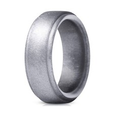 Black Silicone Ring Rubber Wedding Band Flexible for Men Workout Male Lifestyle Silver Wedding Band price