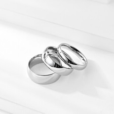 Women Men Ring Stainless Steel High Polished Silver Wedding Band Comfort Fit Silver Wedding Band price